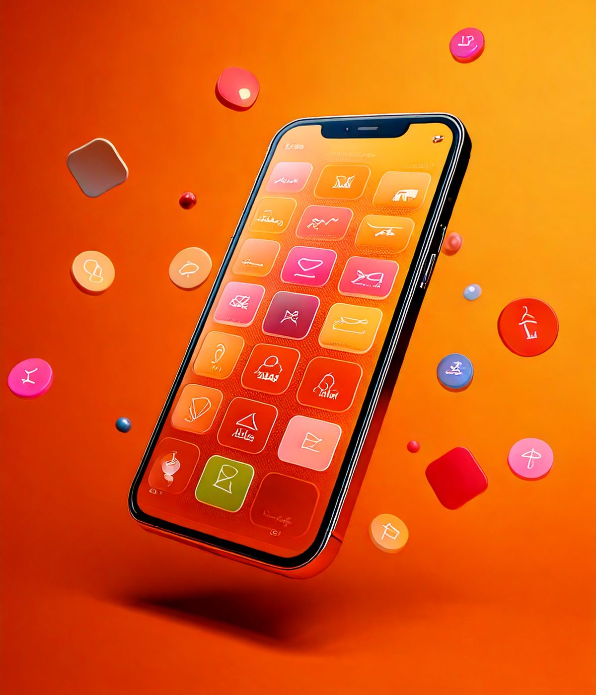 Mobile app design on a smartphone