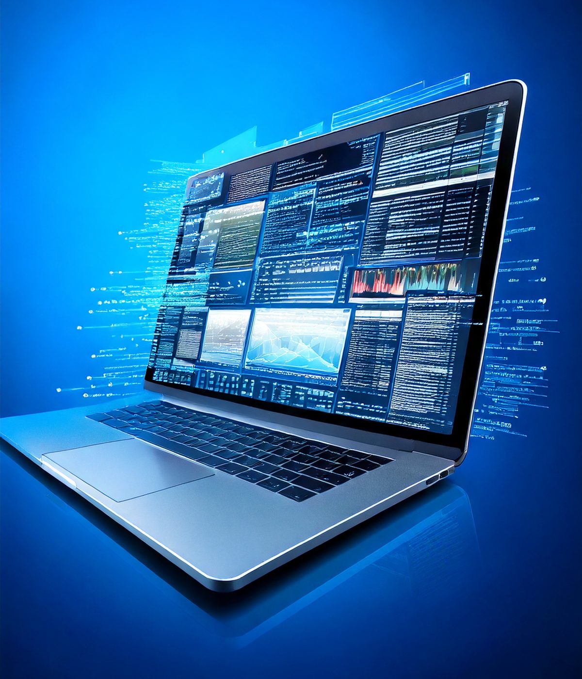 Website development on a laptop screen
